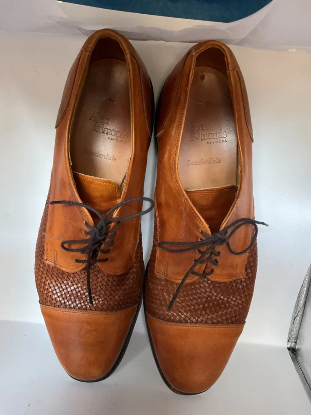 Allen Edmonds “Lauderdale” Woven Cap Toe Oxford Dress Shoes – Made in USA - Picture 9 of 11